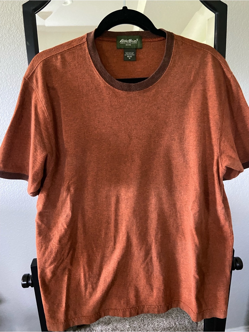 Eddie Bauer Short Sleeve Crewneck T-Shirt - Burnt Orange with Dark Trim